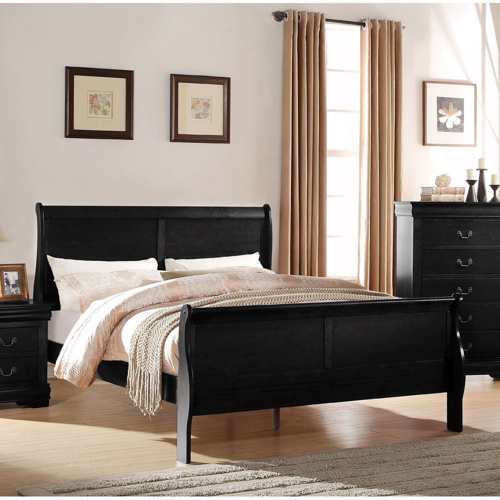 ACME Louis Philippe Twin Bed in Black 23740T