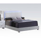 ACME Lorimar Eastern King Bed in White PU & Chrome Leg 22637EK