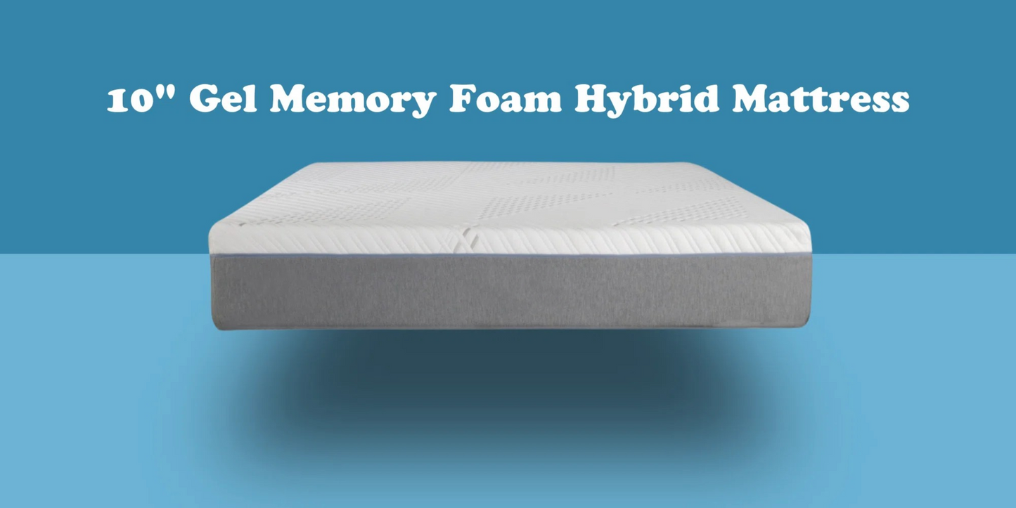 TWIN SIZE- Cypress 10'' Medium Cooling Gel Memory Edge Support Pocket Spring Removable Cover Hybrid Mattress