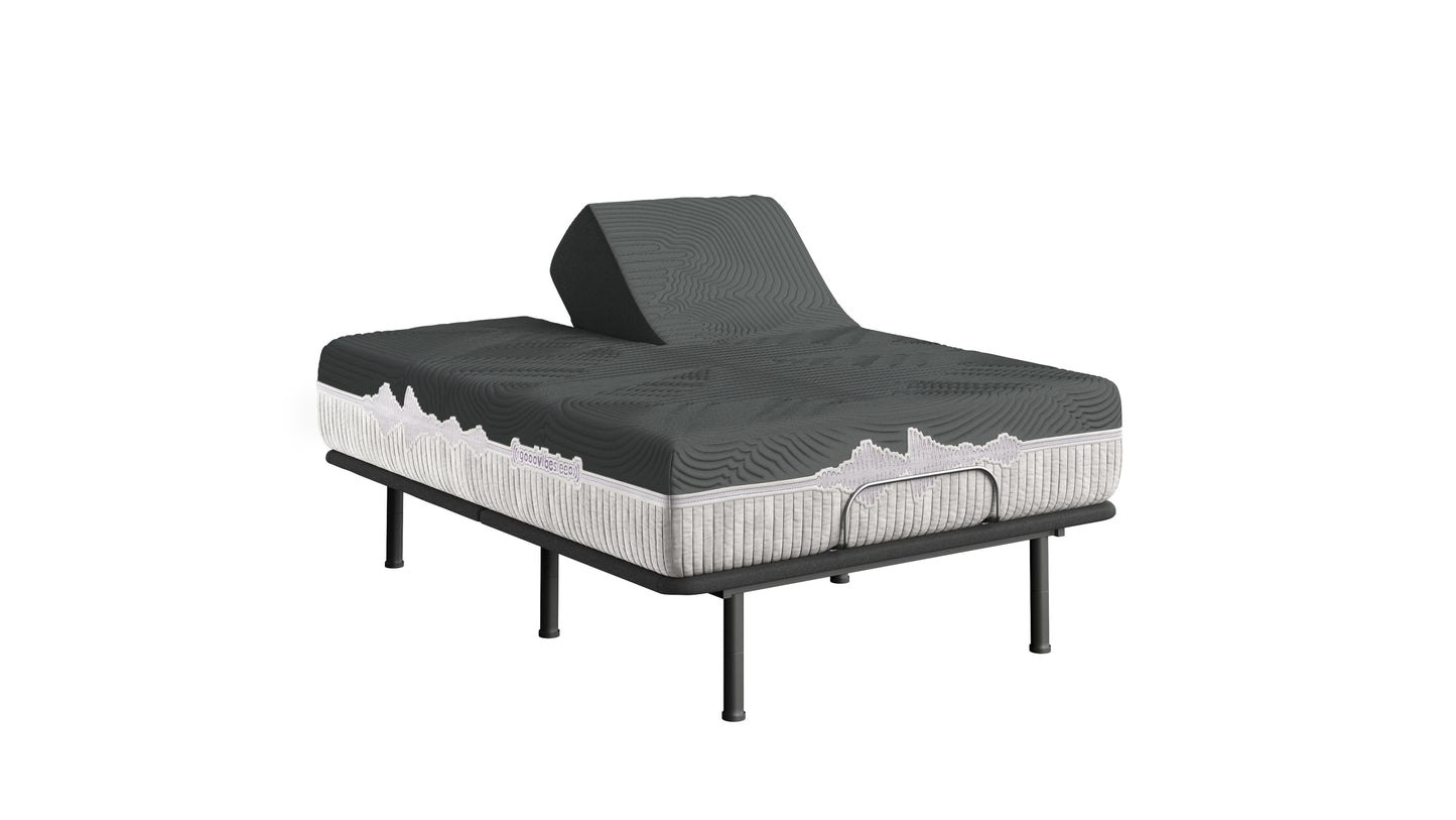 GoodVibeSleep Calm Flex Head Mattress and Adjustable Base Comfort Ensemble, King Size