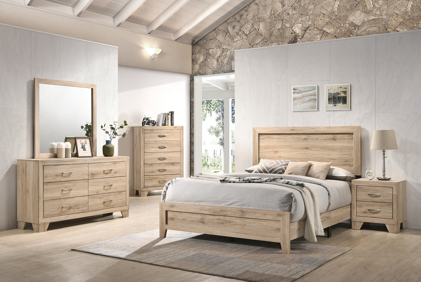 ACME Miquell Queen Bed, Natural 28040Q