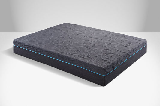 8" Queen Size Bed Mattress Gel-Infused Memory Foam Hybrid Mattress, Dark Gray, Mattress in a Box, Firm Comfort Mattress