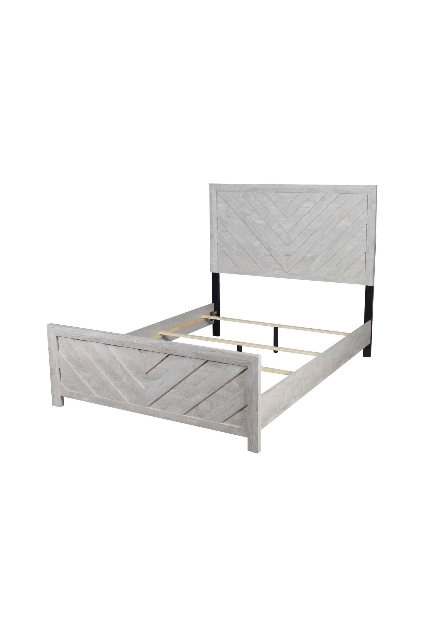 Modern Style Queen Bed Made with Wood in Gray