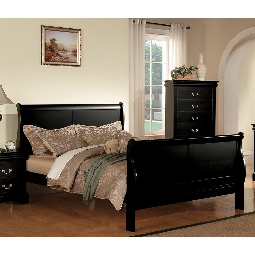 ACME Louis Philippe III Queen Bed in Black 19500Q