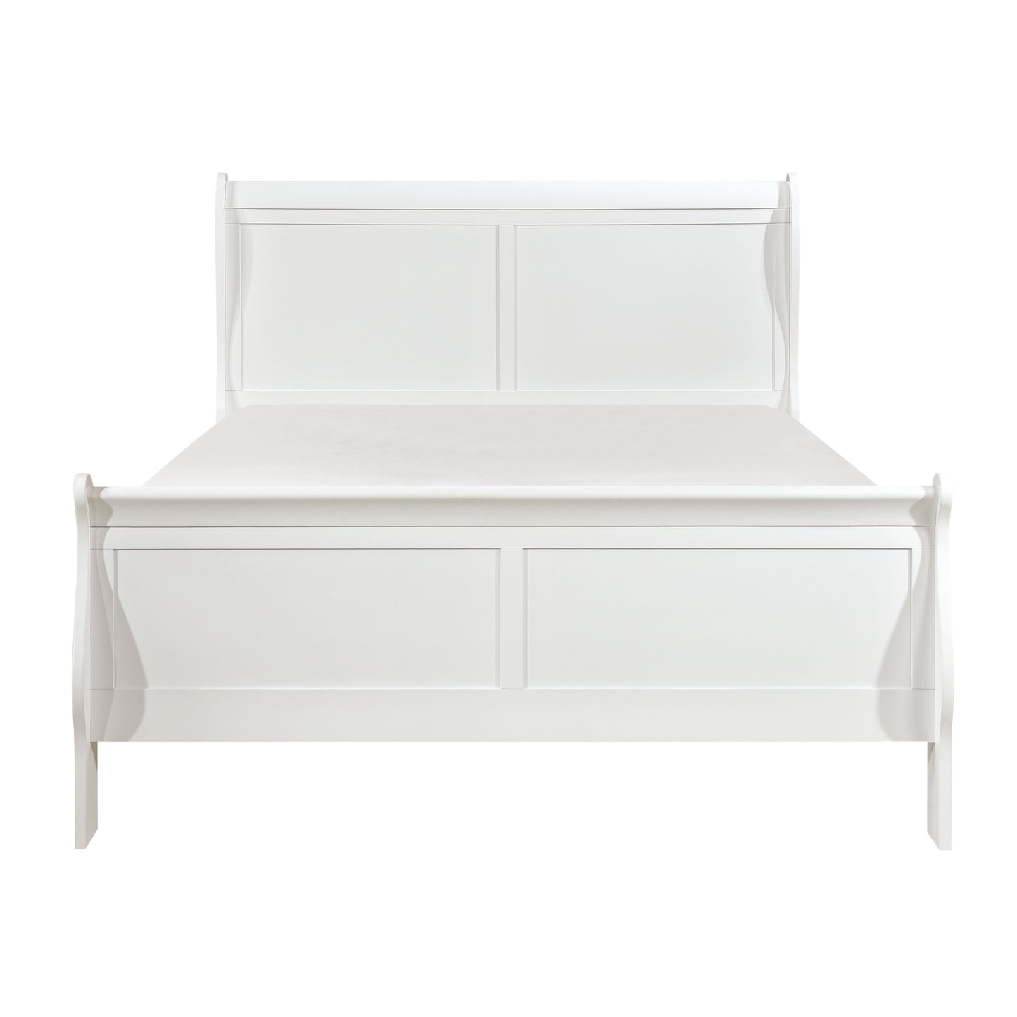 Classic Louis Philipe Style White Eastern King Size Bed 1pc Traditional Design Bedroom Furniture Sleigh Bed