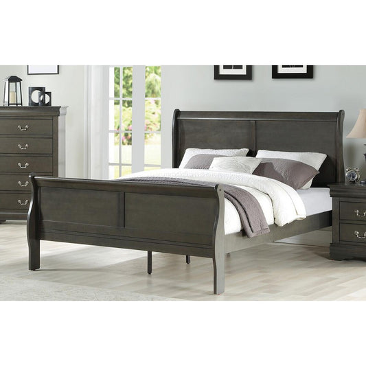 ACME Louis Philippe Eastern King Bed in Dark Gray 26787EK