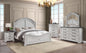 Transitional Style 5 Pc King Bedroom Set Made with Wood in Antique White