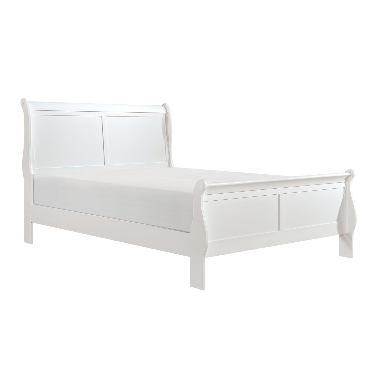 Classic Louis Philipe Style White Full Size Bed 1pc Traditional Design Bedroom Furniture Sleigh Bed