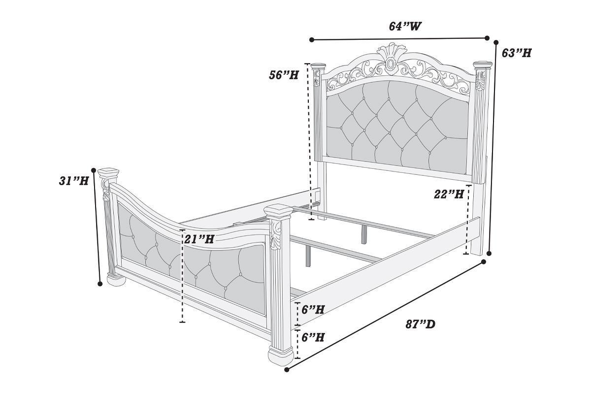 Formal Traditional Dark Cherry 1pc Queen Size Bed Tufted Faux Leather Headboard Footboard Bedframe