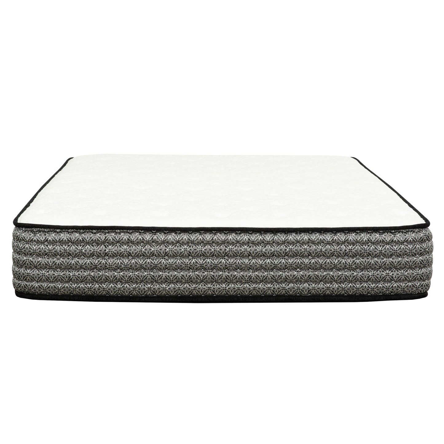 Premium 12 in. Cal King Size Pocket Coil Hybrid Mattress, Plush Gel Memory Foam Mattress, White/Gray