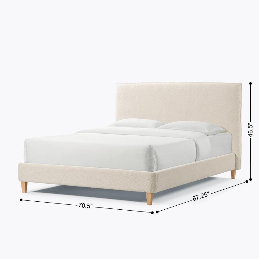 Normsman Vireo Upholstered Platform Bed - Pearl White - Queen