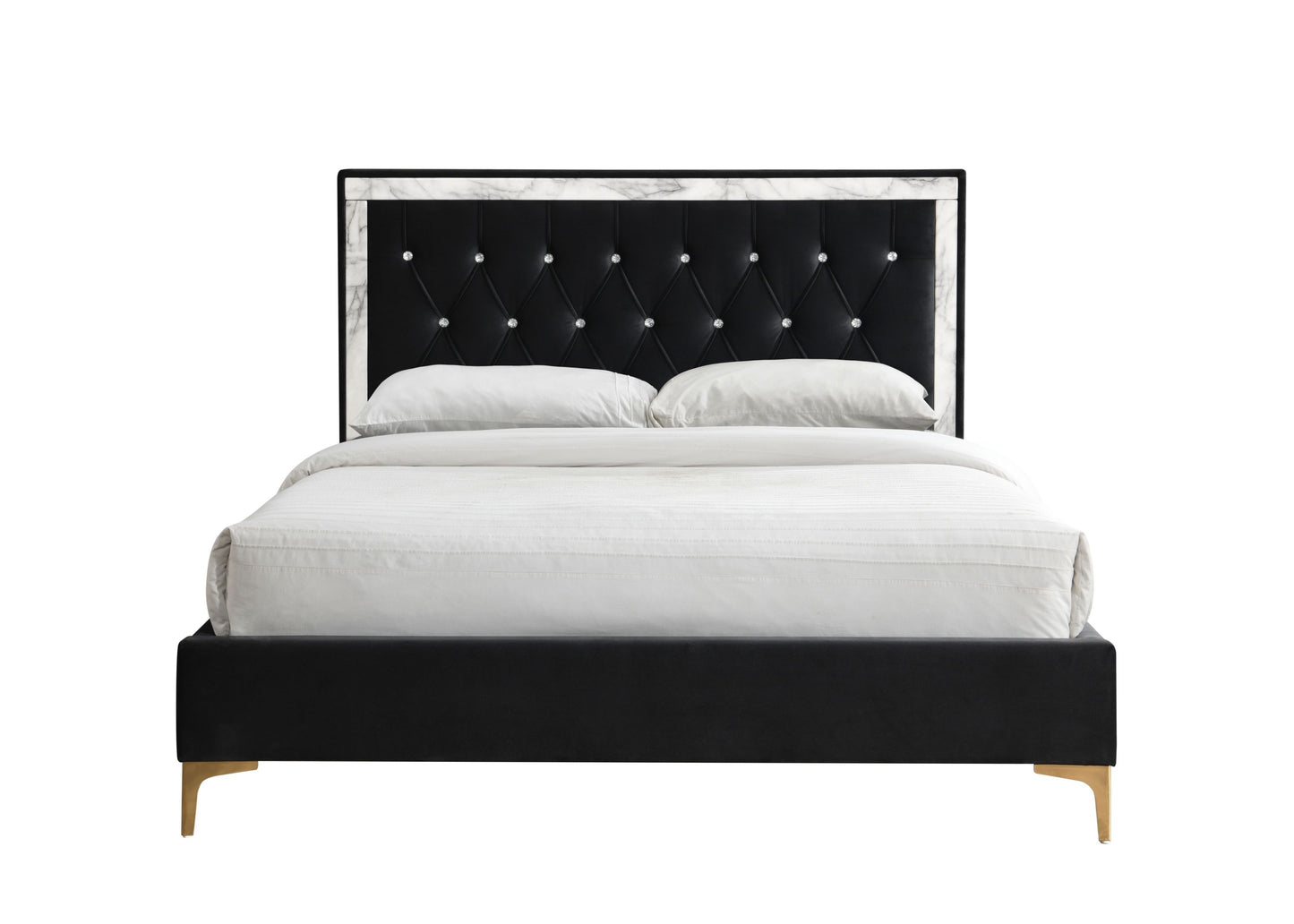 ACME Rowan Eastern King Bed, Black Fabric 28987EK