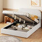 Teddy Fleece Full  Size Upholstered Platform Bed with Hydraulic Storage System, White