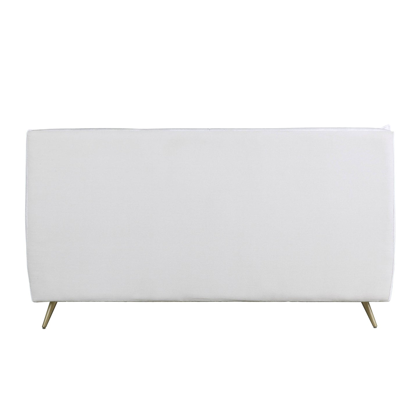 ACME Doris Eastern King Bed in Vintage White Top Grain Leather BD00564EK