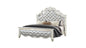 Tufted Upholstery Queen Size Bed made with Wood in White