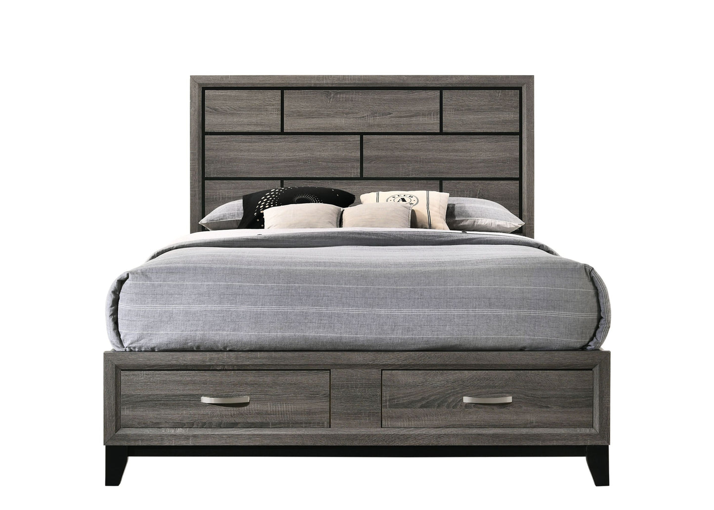 ACME Valdemar Eastern King Bed w/Storage, Weathered Gray 27057EK