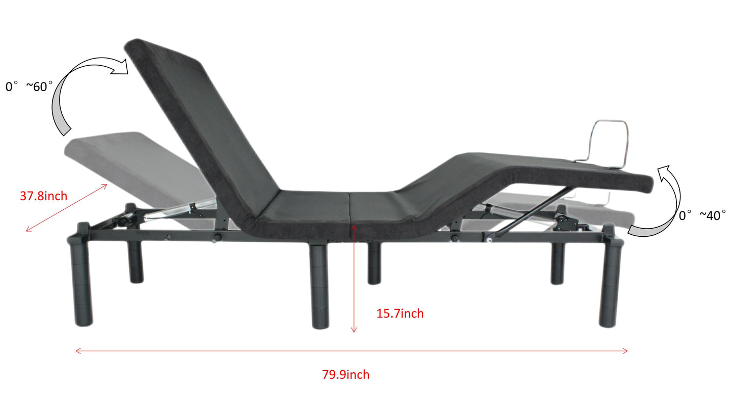 Adjustable Bed Base Electric Bed Frame with Remote Control Folding Design- TXL