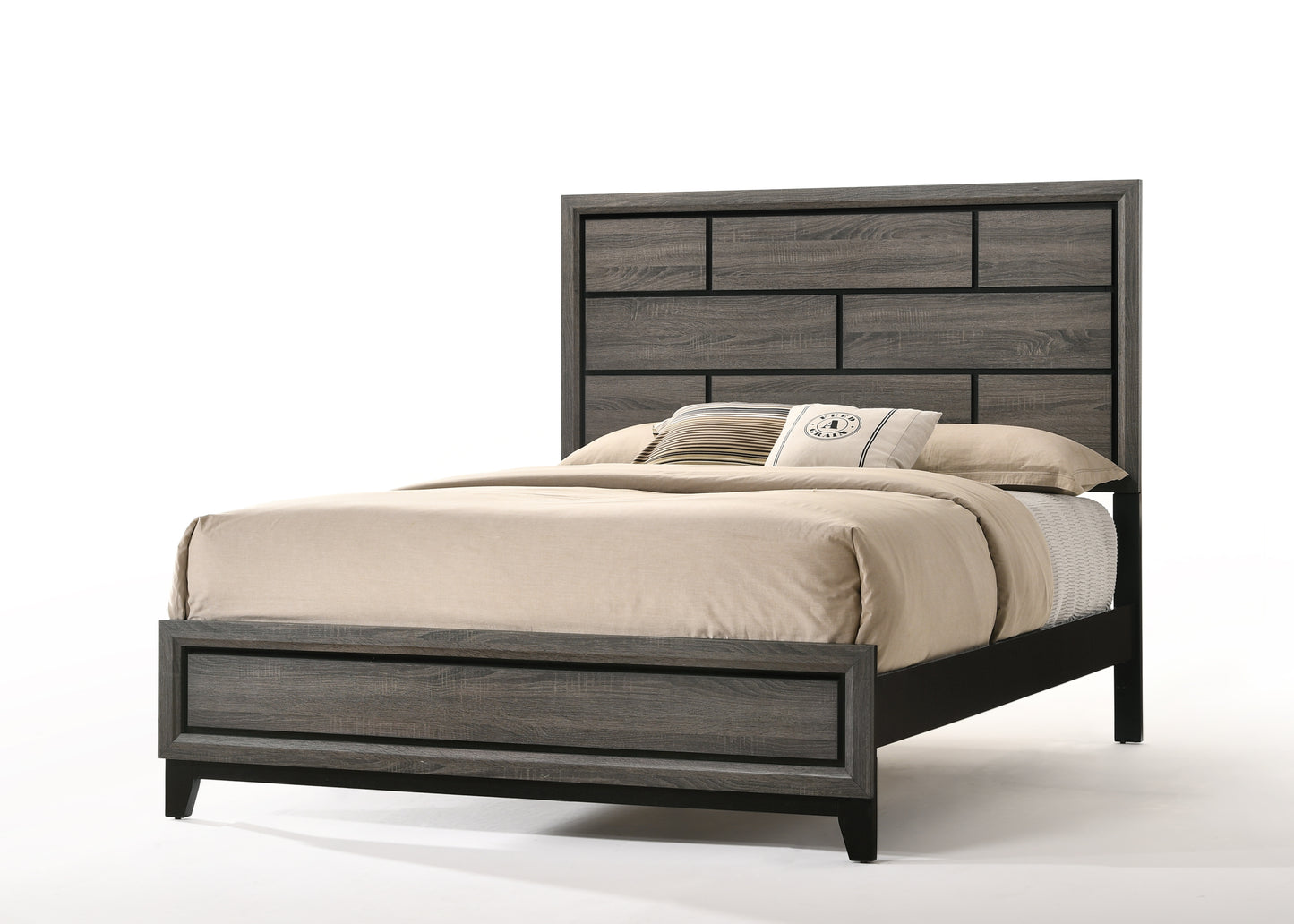 ACME Valdemar Eastern King Bed in Weathered Gray 27047EK