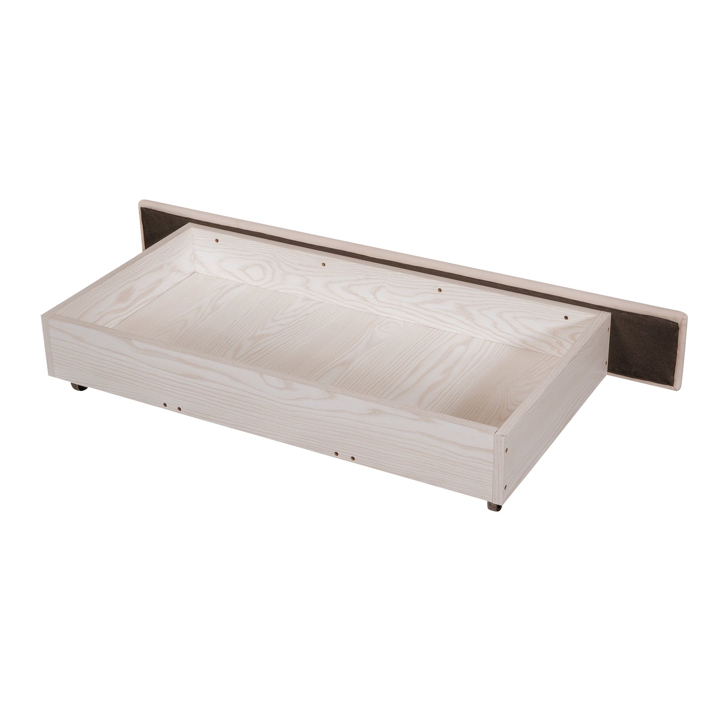 Full Size Storage Bed Velvet Upholstered Platform Bed with a Big Drawer - Beige