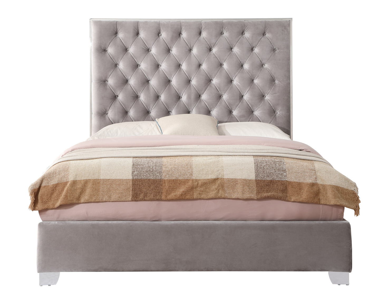 Wallace & Bay Artet Gray Queen Upholstered Bed