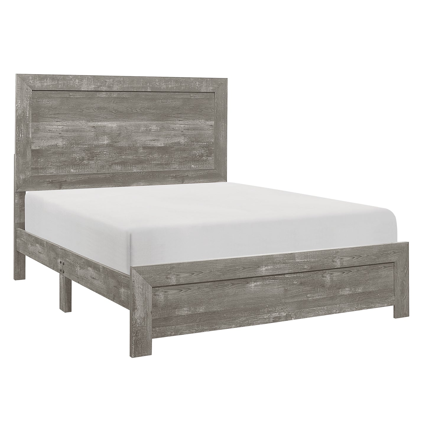 Rustic Design Gray Finish 1pc Queen Size Bed Panel Headboard Footboard Bedroom Furniture