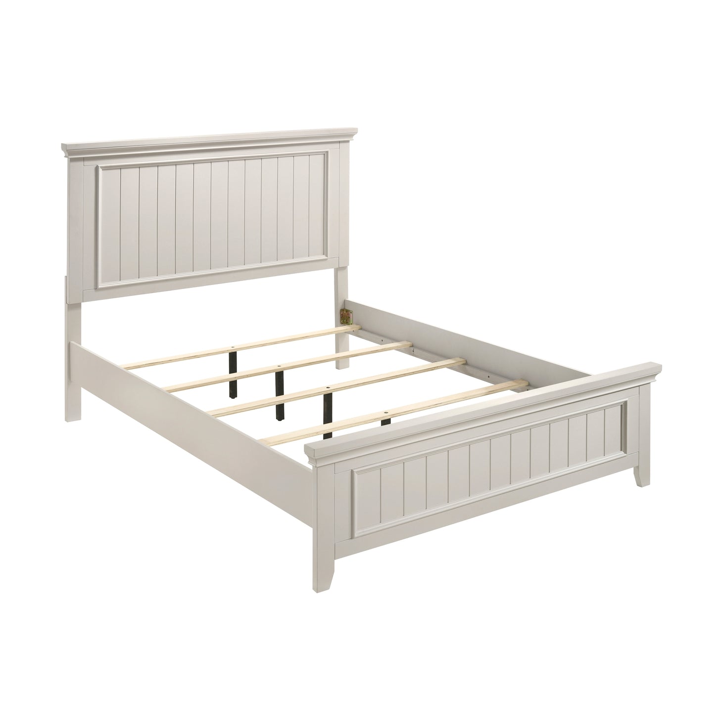 Farmhouse Style Full Size Panel Bed 1pc Classic White Finish Modern Bedroom Wooden Furniture