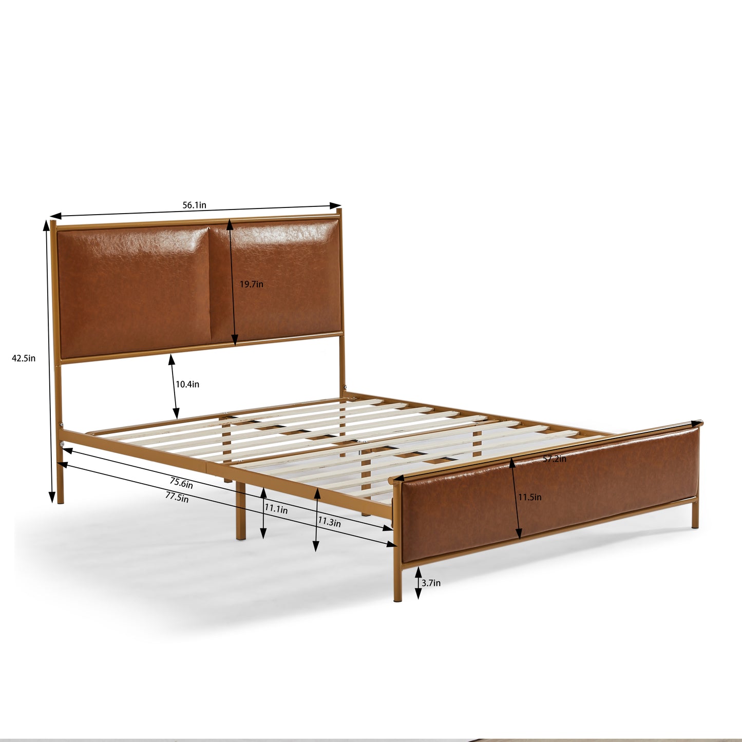 Coffee, Full-size bed. Classic steamed bread shaped backrest, metal frame, solid wood ribs, sponge soft bag, comfortable and elegant atmosphere.