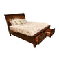 Queen Storage Platform Bed Made with Wood in Dark Walnut