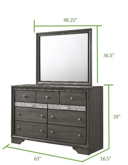 Traditional Queen 5 PC Stoage Bedroom Set in Gray made with Wood