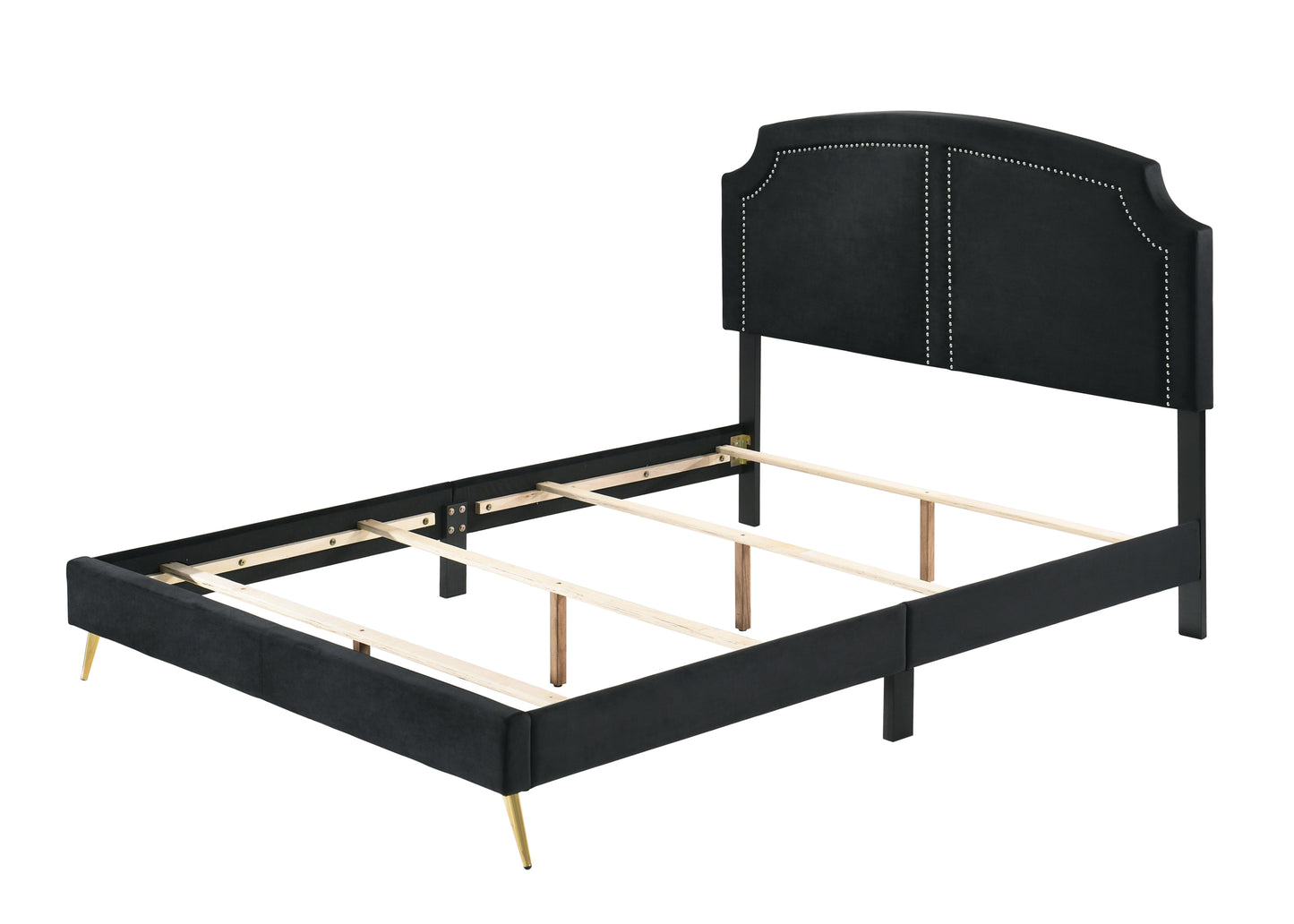 ACME Zeena Eastern King Bed, Black Velvet BD01271EK