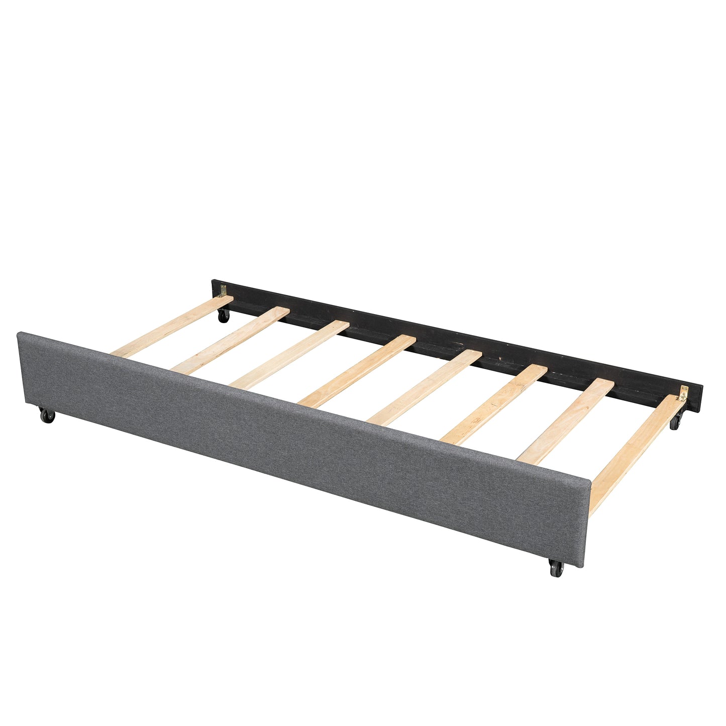 Full Upholstered Platform Bed with Trundle,Grey (OLD SKU:SM001006AAE)