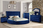 Queen 5 Pc Bedroom Set Made With Wood In Blue Color