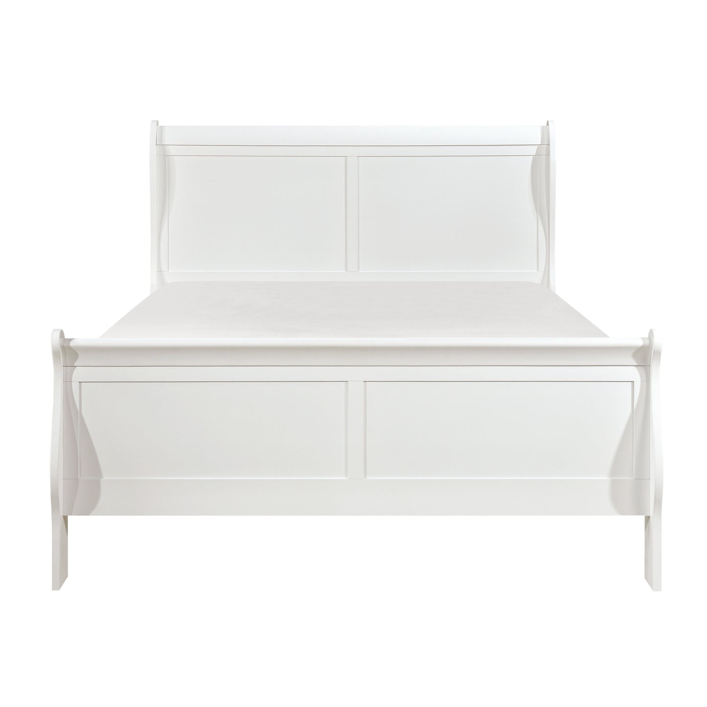 Classic Louis Philipe Style White Full Size Bed 1pc Traditional Design Bedroom Furniture Sleigh Bed