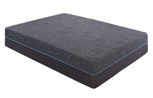 14-inch Queen Size Bed Mattress Gel-Infused Memory Foam Hybrid Mattress, Dark Gray, Mattress in a Box, Medium Firm Comfort