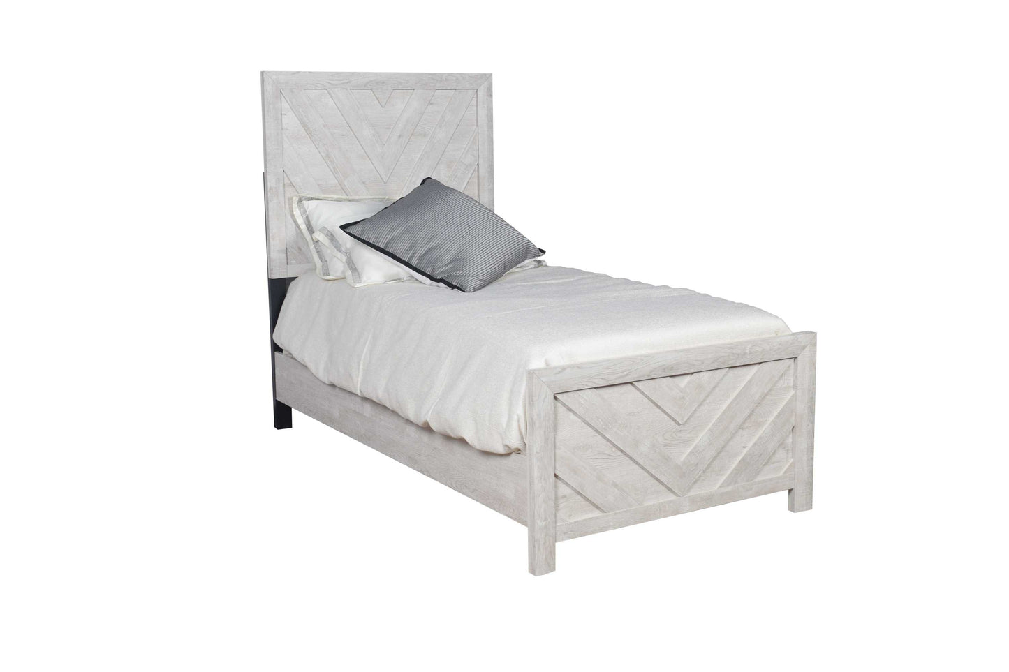 Modern Style Twin Bed Made with Wood in Gray