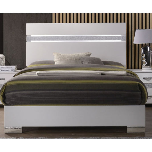 ACME Naima II Queen Bed in White High Gloss 26770Q