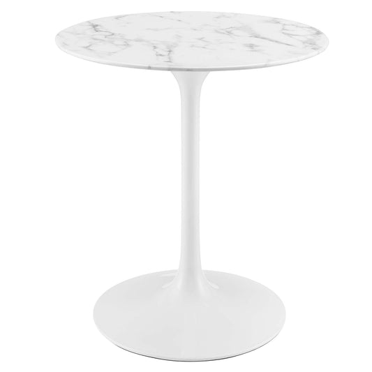 Mesa de comedor redonda de mármol artificial Lippa de 28" de Modway