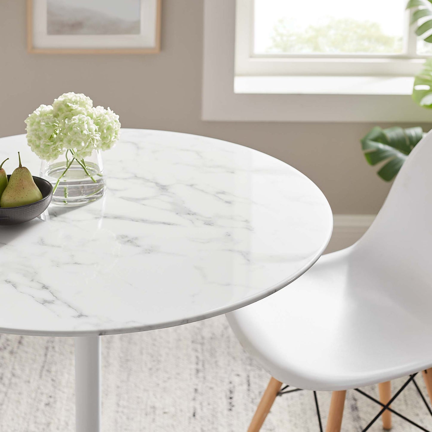 Lippa 36" Round Artificial Marble Dining Table