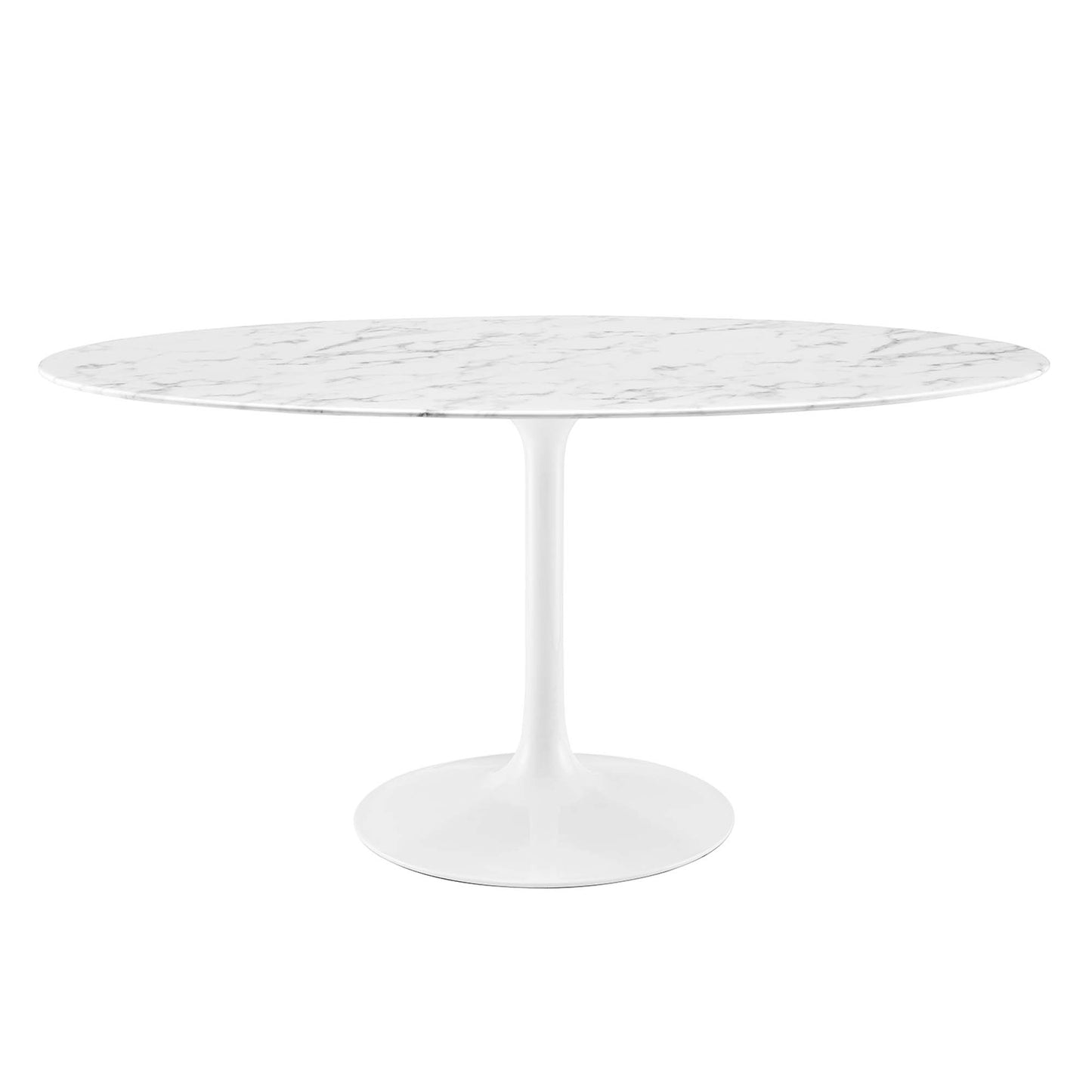 Mesa de comedor ovalada de mármol artificial Lippa de 60" de Modway