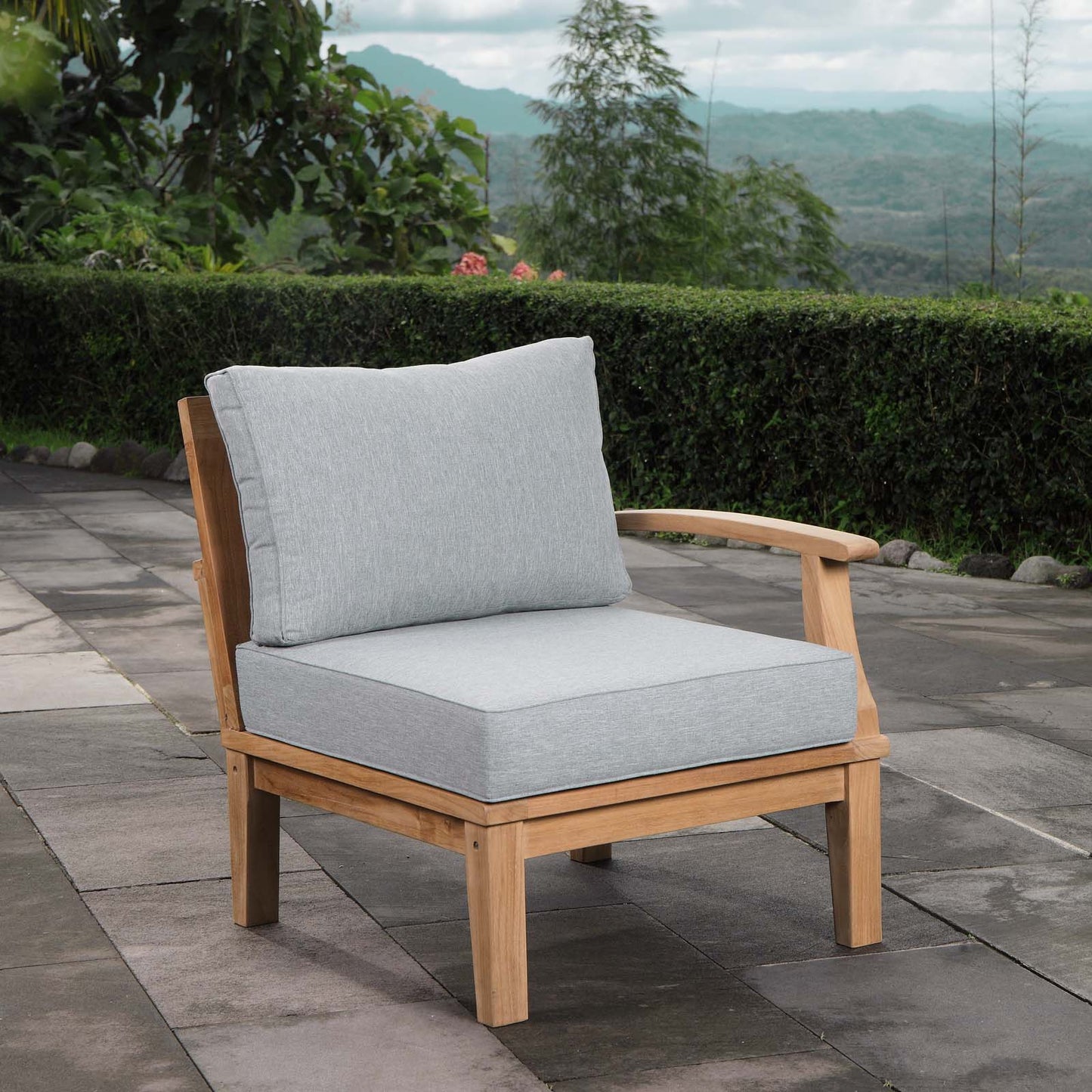 Marina Outdoor Patio Teak Right-Facing Sofa