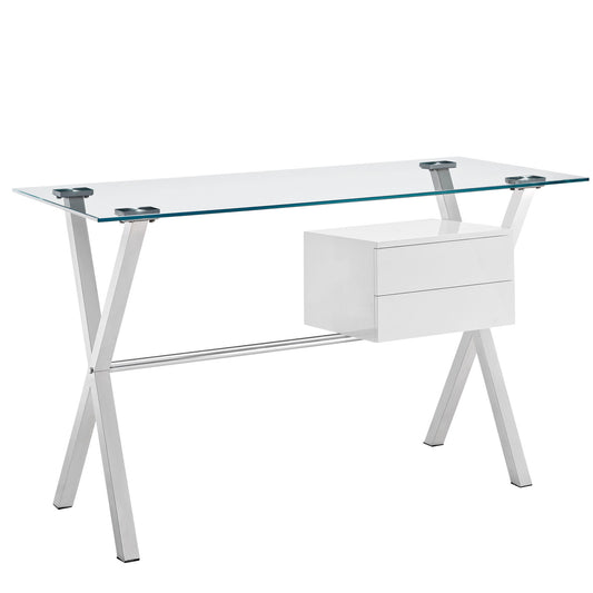 Stasis Glass Top Office Desk