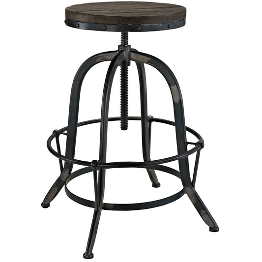 Collect Backless Wood Top Bar Stool