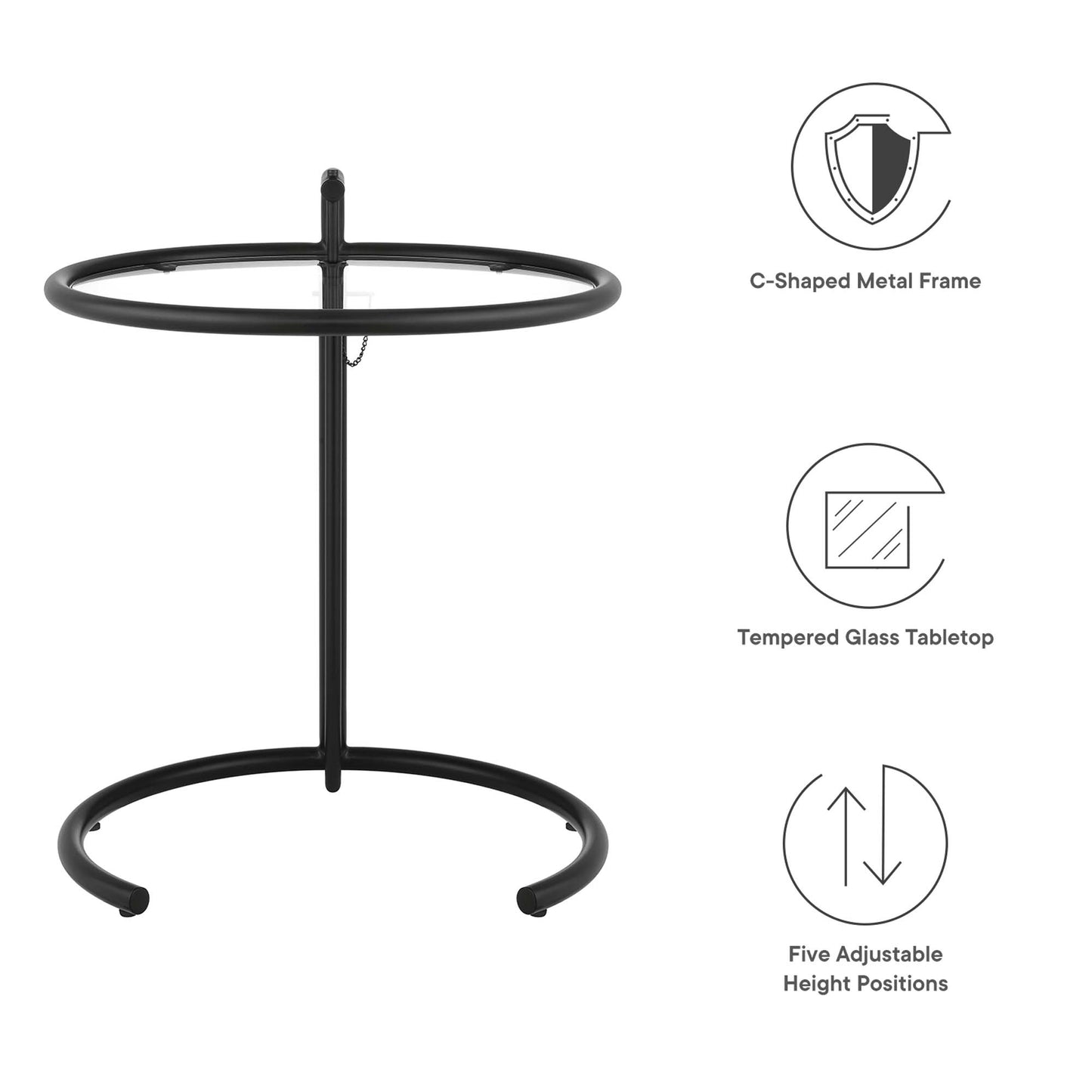 Table d'appoint en métal Eileen Gray par Modway