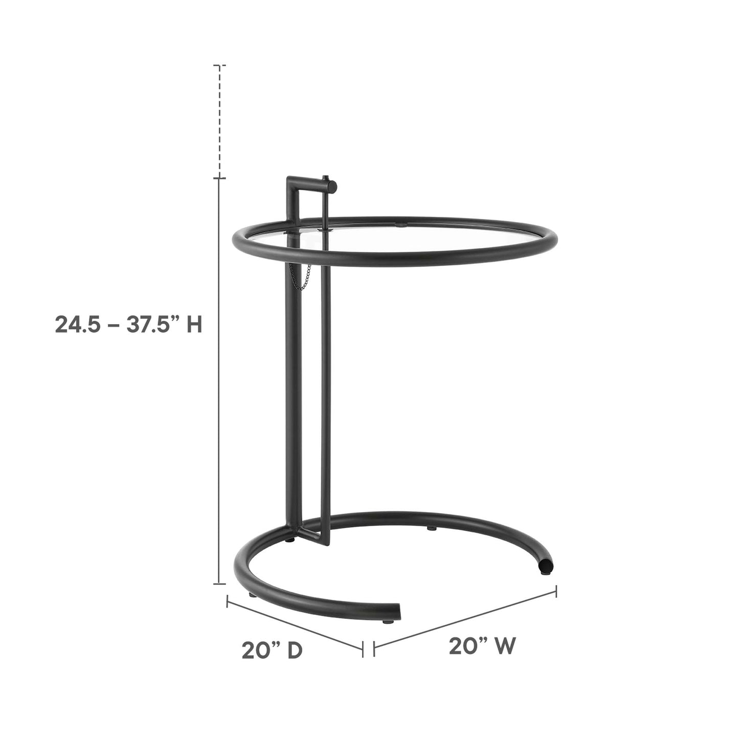 Table d'appoint en métal Eileen Gray par Modway