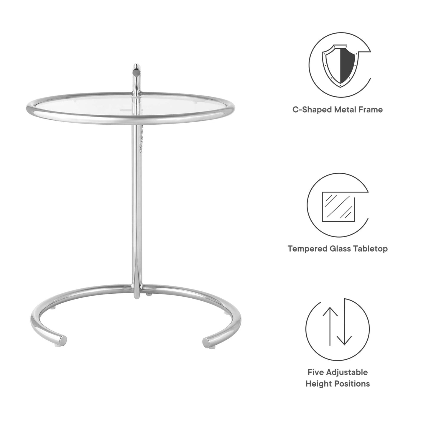 Table d'appoint en métal Eileen Gray par Modway