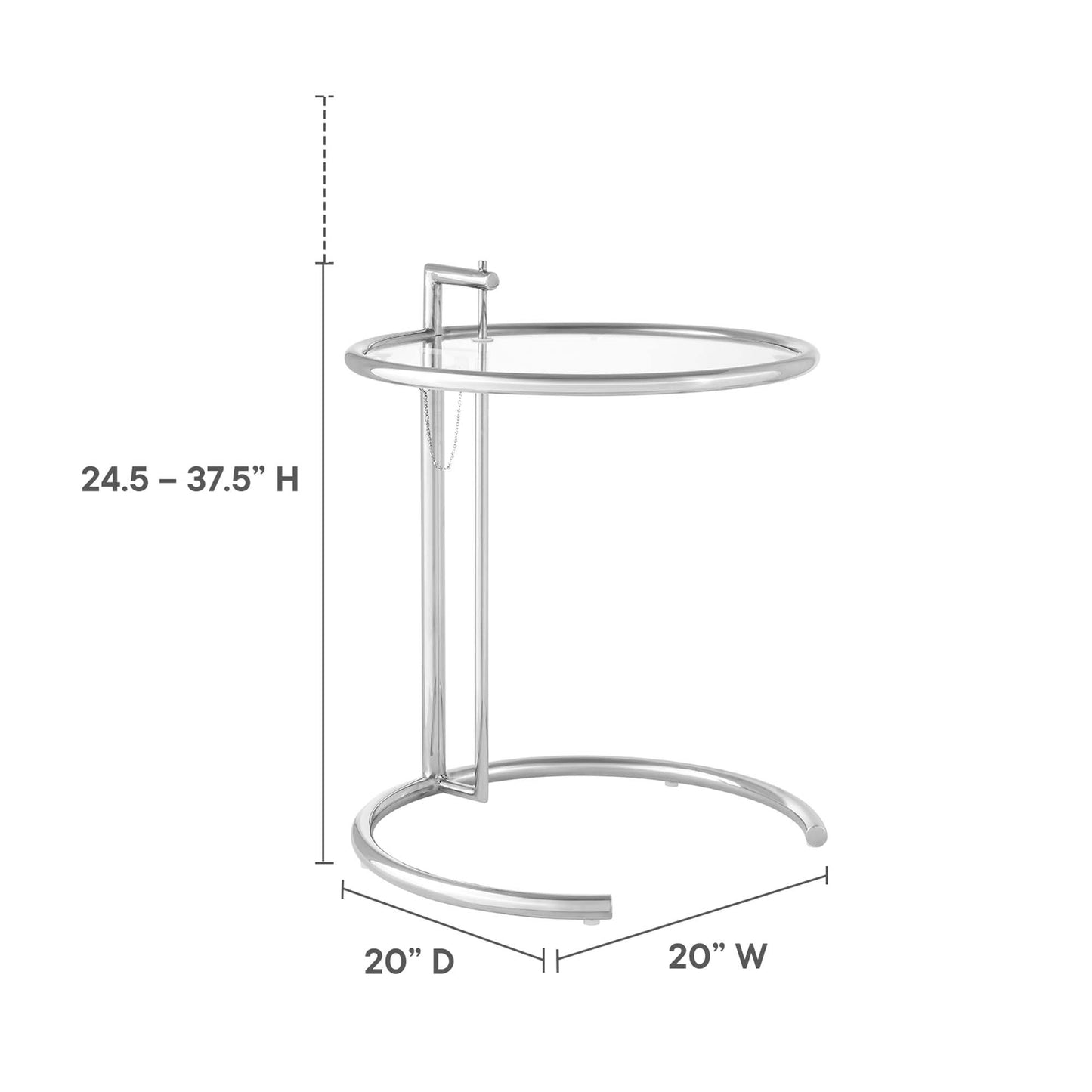 Table d'appoint en métal Eileen Gray par Modway