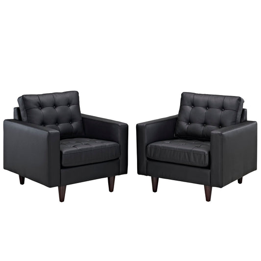 Lot de 2 fauteuils en cuir Empress par Modway