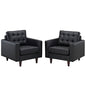 Lot de 2 fauteuils en cuir Empress par Modway