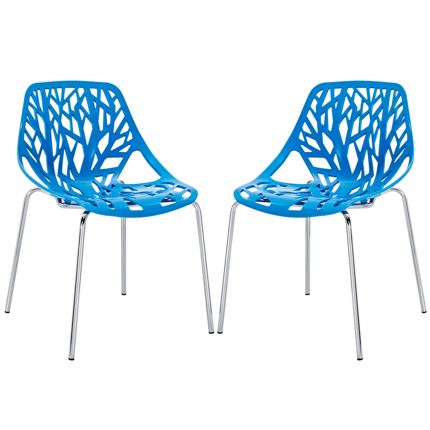 Stencil Plastic Dining Side Chair Set of 2