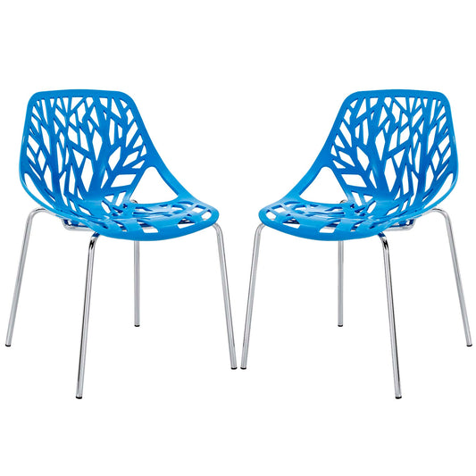 Stencil Plastic Dining Side Chair Set of 2